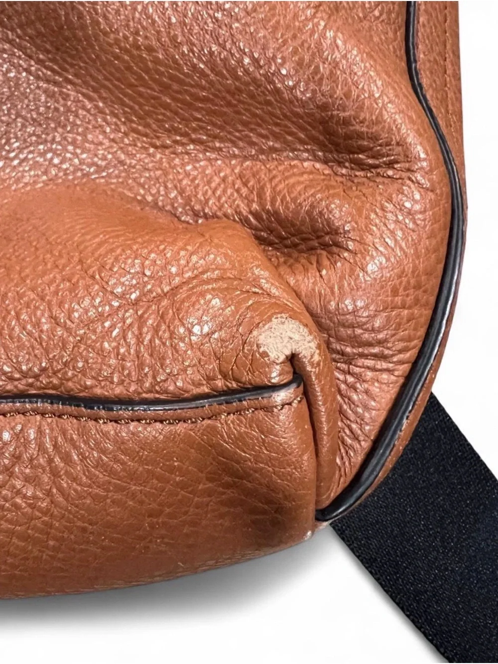 Coach Black and Brown Leather Messenger Bag with Hang Tag